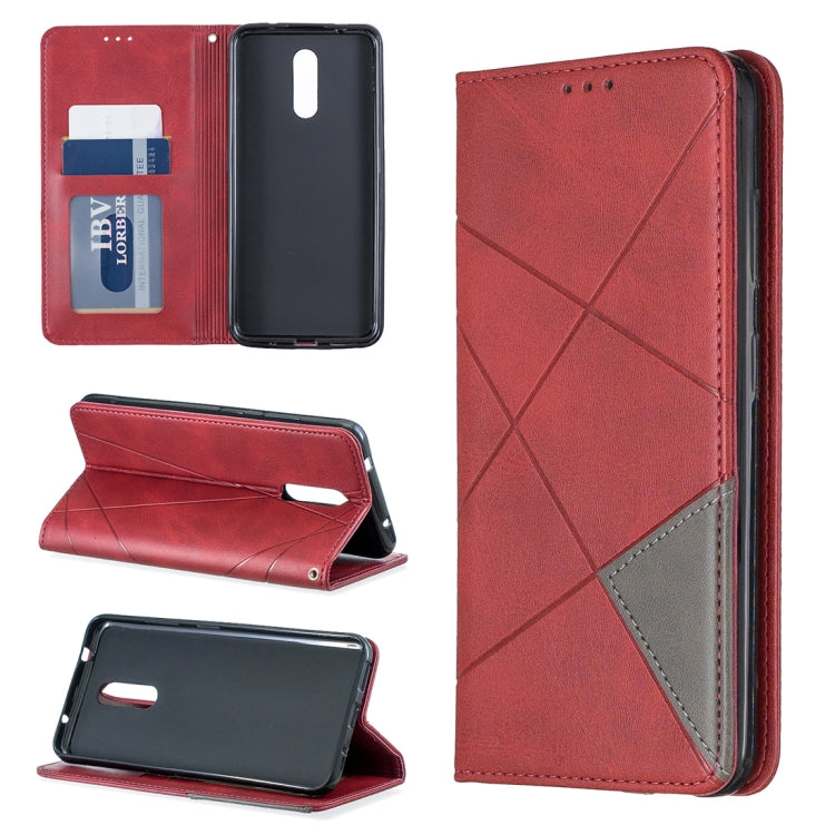 Rhombus Texture Horizontal Flip Magnetic Leather Case with Holder & Card Slots & Wallet For Nokia 3.2