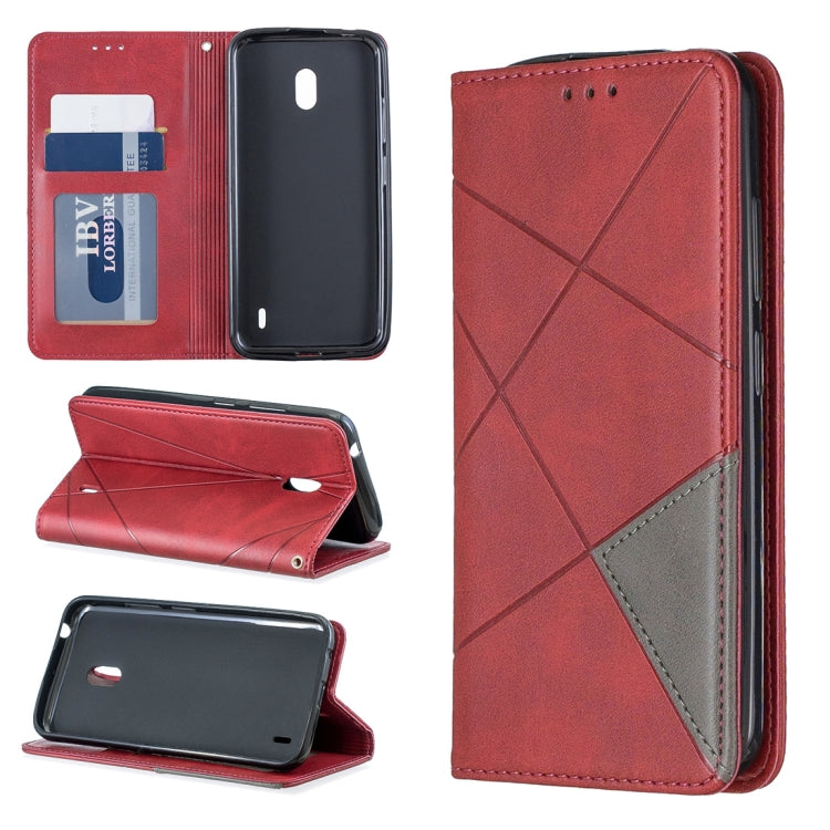 Rhombus Texture Horizontal Flip Magnetic Leather Case with Holder & Card Slots & Wallet For Nokia 2.2