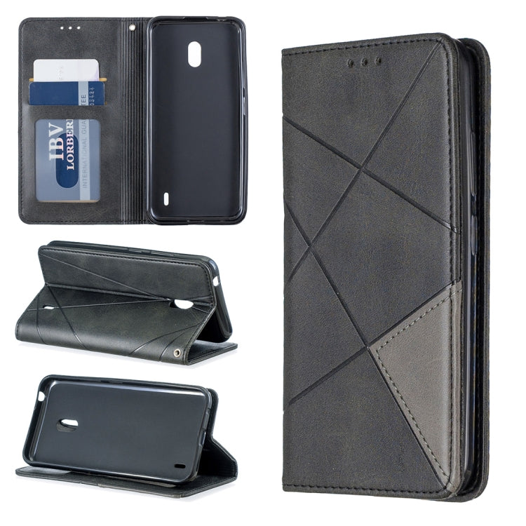 Rhombus Texture Horizontal Flip Magnetic Leather Case with Holder & Card Slots & Wallet For Nokia 2.2