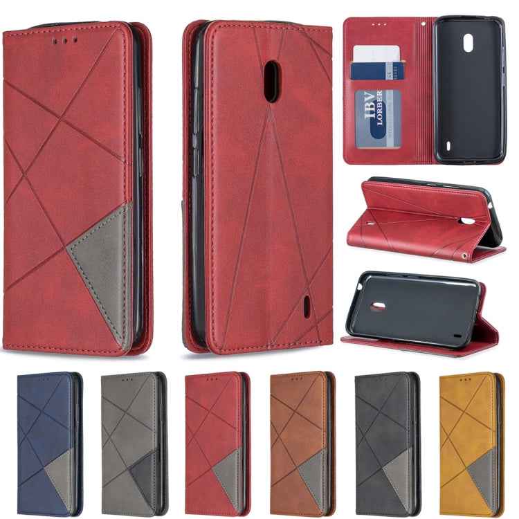 Rhombus Texture Horizontal Flip Magnetic Leather Case with Holder & Card Slots & Wallet For Nokia 2.2