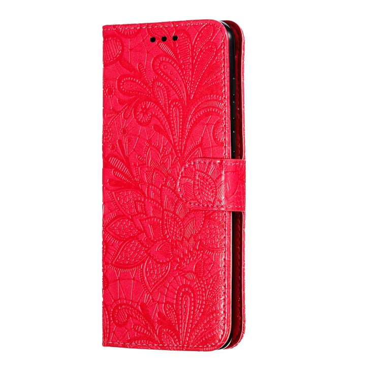 Lace Flower Horizontal Flip Leather Case with Holder & Card Slots & Wallet for Motorola P40 Play