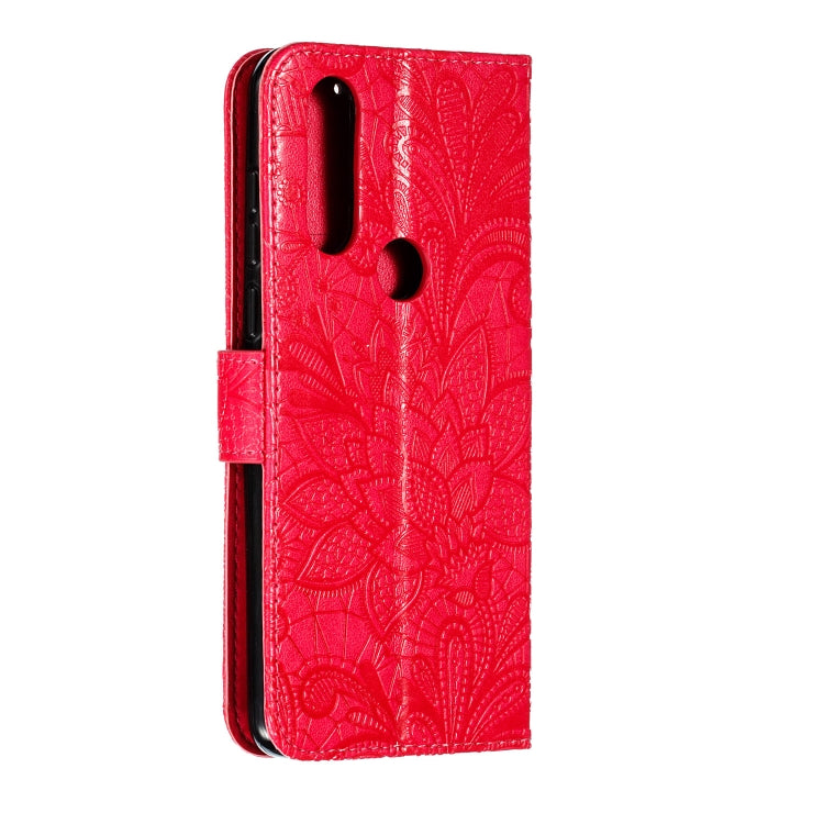 Lace Flower Horizontal Flip Leather Case with Holder & Card Slots & Wallet for Motorola P40 Play