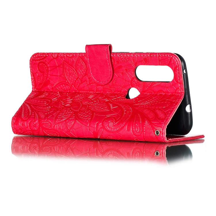 Lace Flower Horizontal Flip Leather Case with Holder & Card Slots & Wallet for Motorola P40 Play