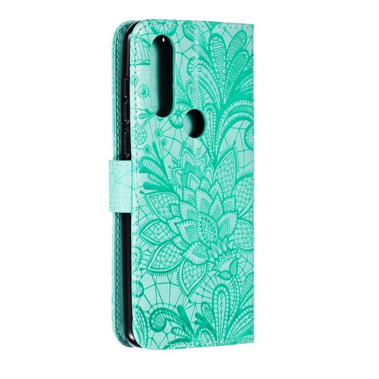 Lace Flower Horizontal Flip Leather Case with Holder & Card Slots & Wallet for Motorola P40 Play