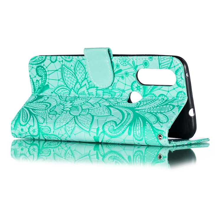 Lace Flower Horizontal Flip Leather Case with Holder & Card Slots & Wallet for Motorola P40 Play