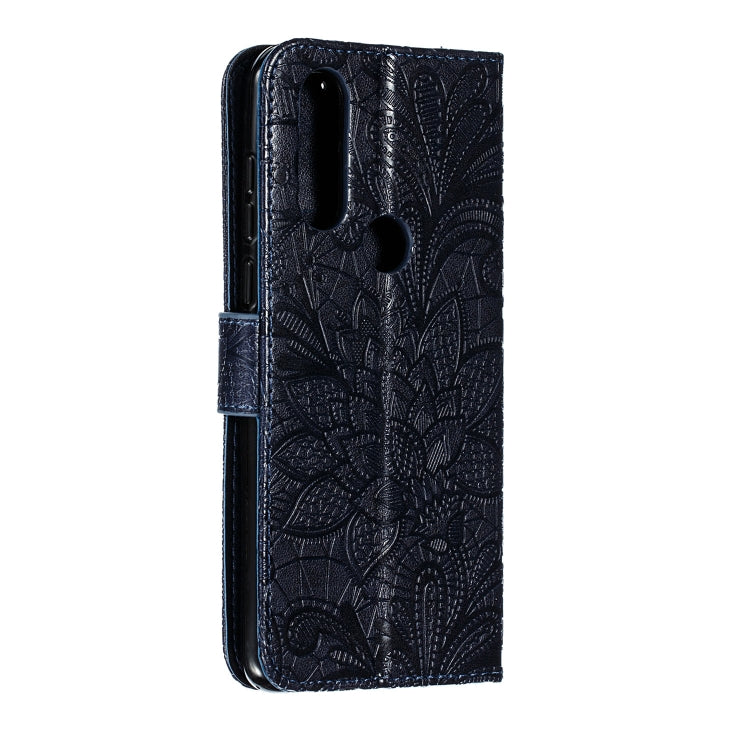 Lace Flower Horizontal Flip Leather Case with Holder & Card Slots & Wallet for Motorola P40 Play