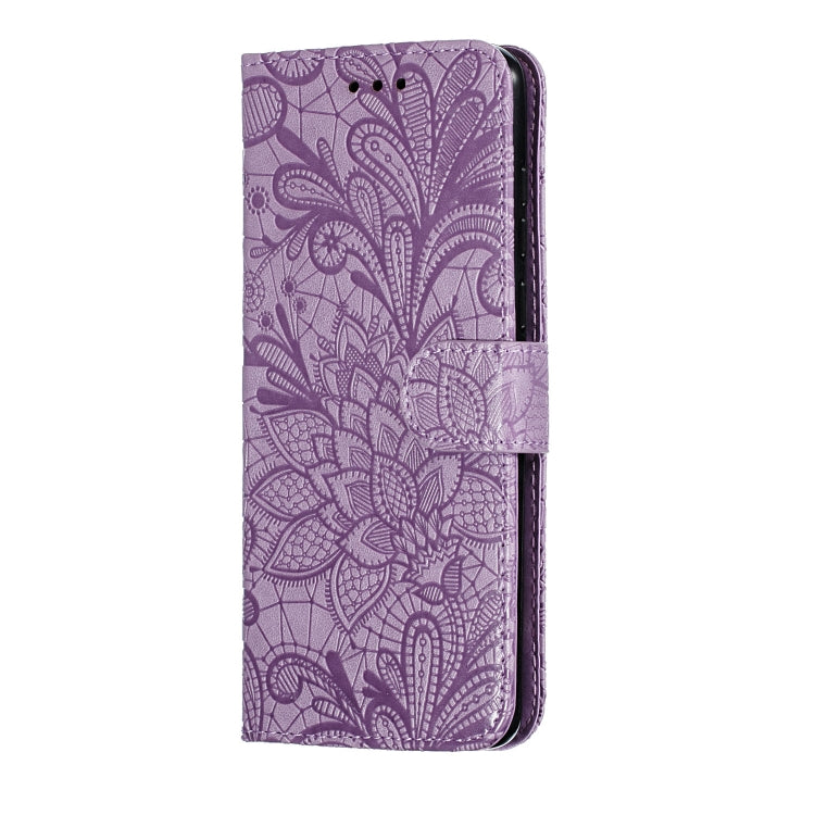 Lace Flower Horizontal Flip Leather Case with Holder & Card Slots & Wallet for Motorola P40 Play