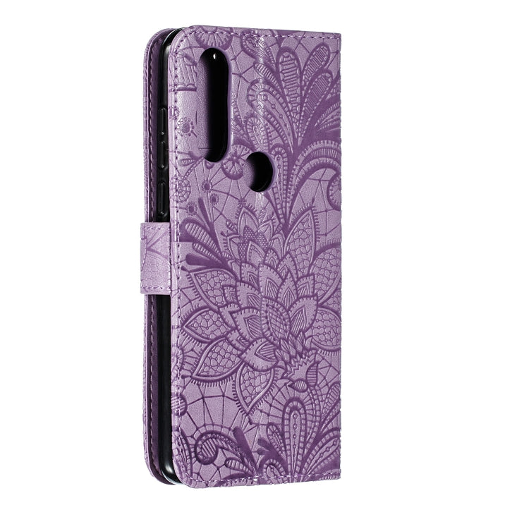 Lace Flower Horizontal Flip Leather Case with Holder & Card Slots & Wallet for Motorola P40 Play