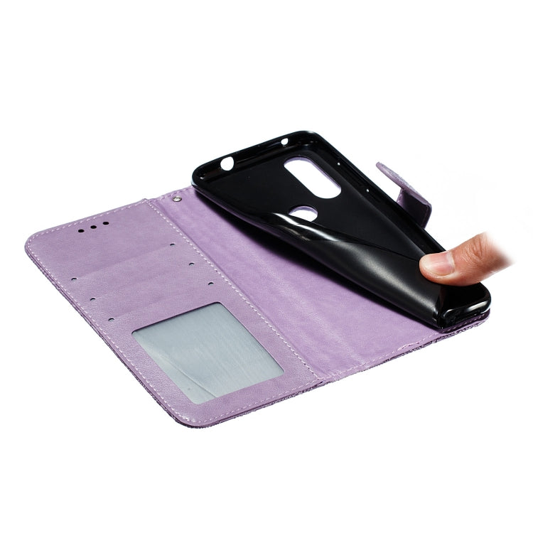Lace Flower Horizontal Flip Leather Case with Holder & Card Slots & Wallet for Motorola P40 Play