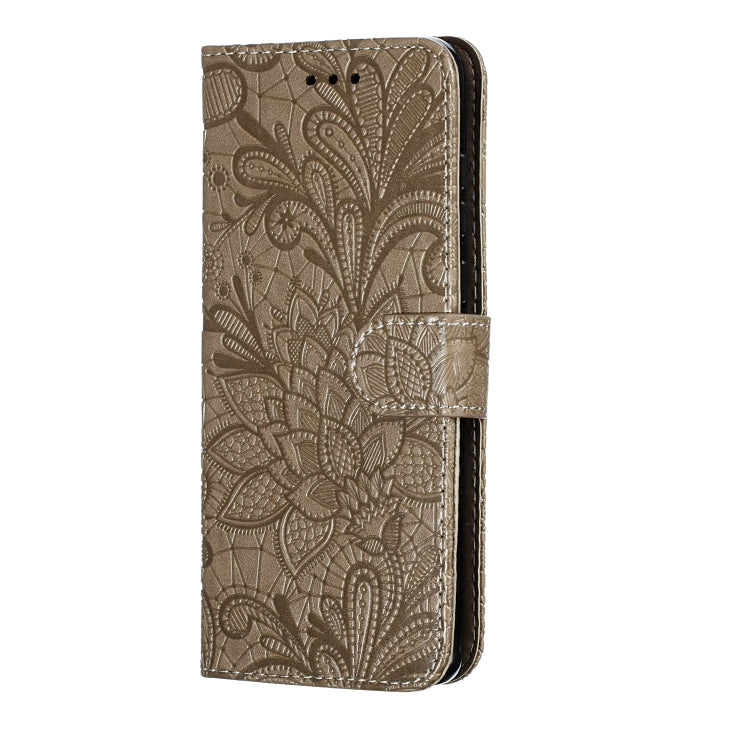 Lace Flower Horizontal Flip Leather Case with Holder & Card Slots & Wallet for Motorola P40 Play