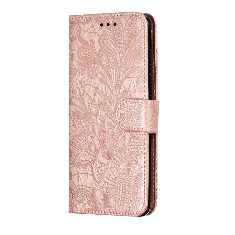 Lace Flower Horizontal Flip Leather Case with Holder & Card Slots & Wallet for Motorola P40 Play