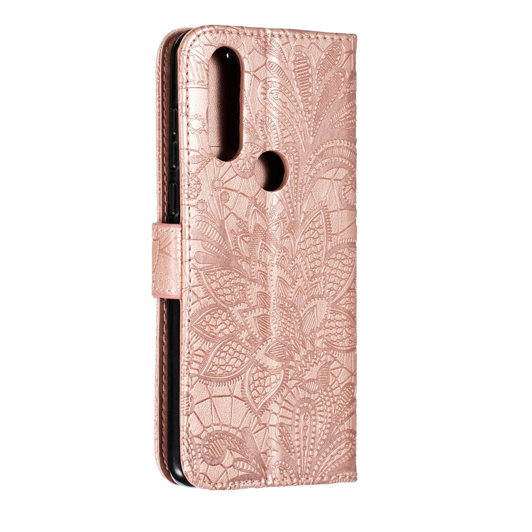 Lace Flower Horizontal Flip Leather Case with Holder & Card Slots & Wallet for Motorola P40 Play
