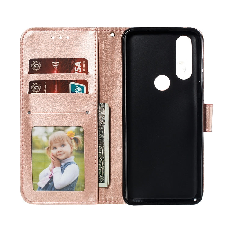 Lace Flower Horizontal Flip Leather Case with Holder & Card Slots & Wallet for Motorola P40 Play
