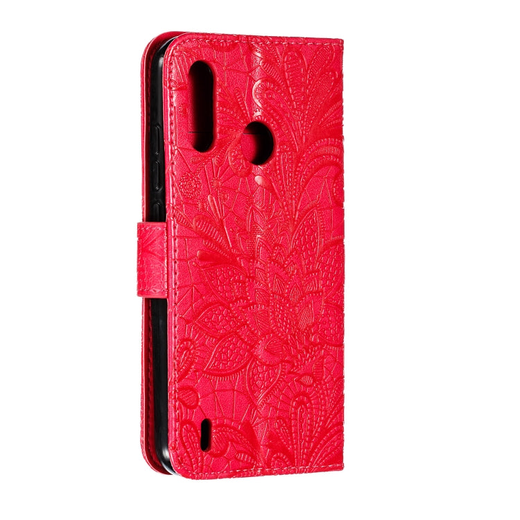 Lace Flower Horizontal Flip Leather Case with Holder & Card Slots & Wallet for Motorola P40 Power
