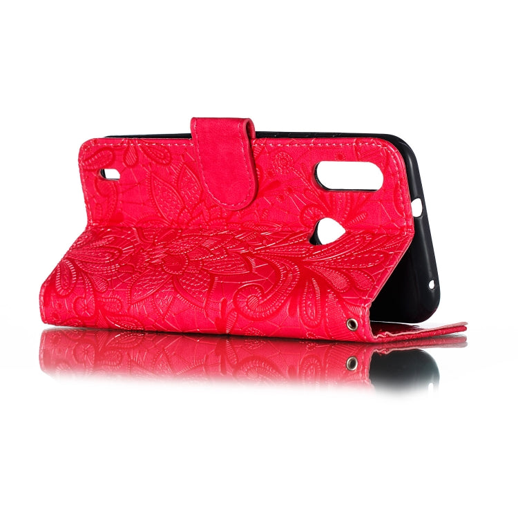 Lace Flower Horizontal Flip Leather Case with Holder & Card Slots & Wallet for Motorola P40 Power