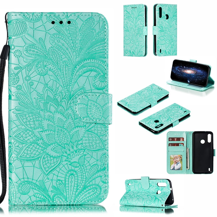 Lace Flower Horizontal Flip Leather Case with Holder & Card Slots & Wallet for Motorola P40 Power