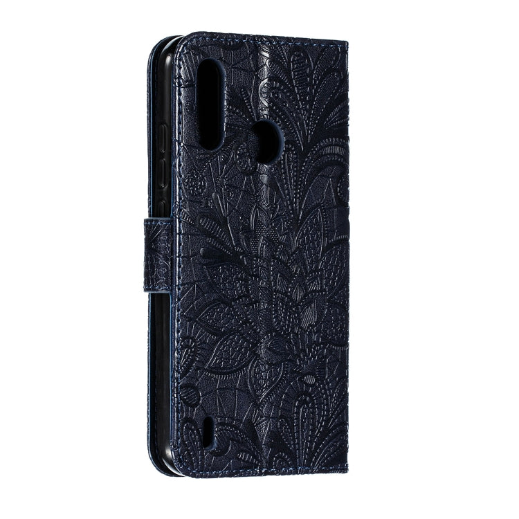 Lace Flower Horizontal Flip Leather Case with Holder & Card Slots & Wallet for Motorola P40 Power