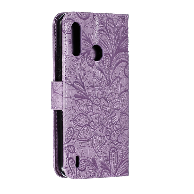Lace Flower Horizontal Flip Leather Case with Holder & Card Slots & Wallet for Motorola P40 Power