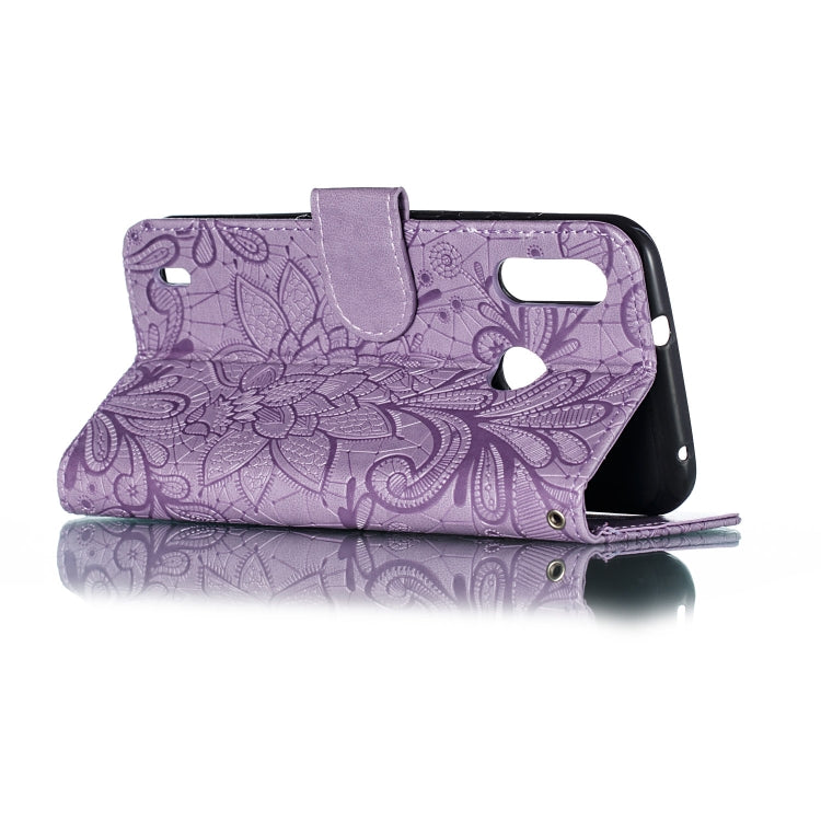 Lace Flower Horizontal Flip Leather Case with Holder & Card Slots & Wallet for Motorola P40 Power
