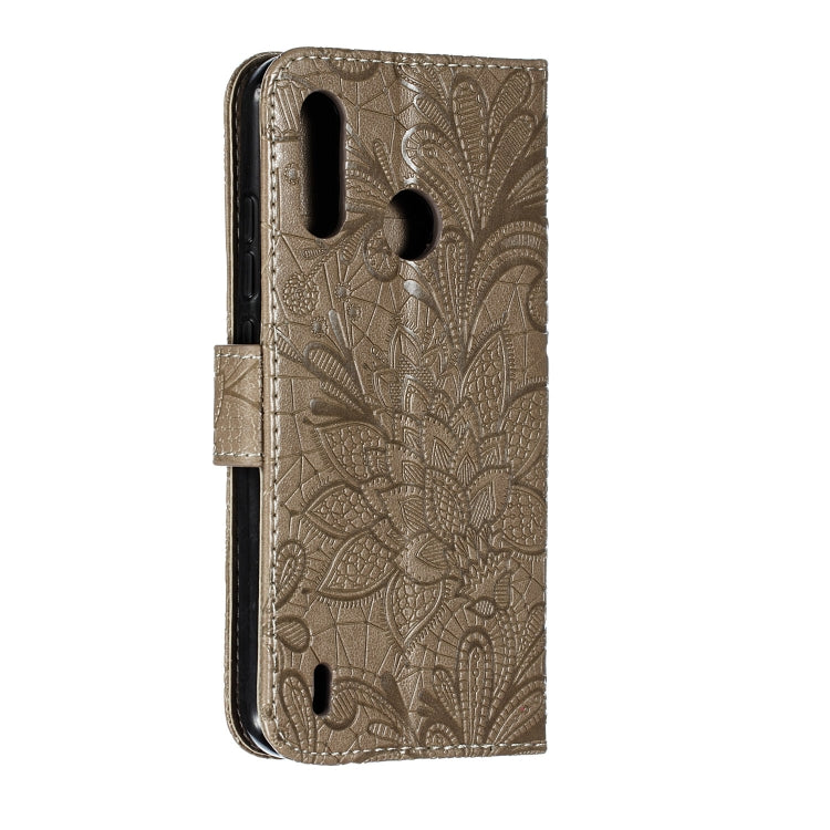 Lace Flower Horizontal Flip Leather Case with Holder & Card Slots & Wallet for Motorola P40 Power