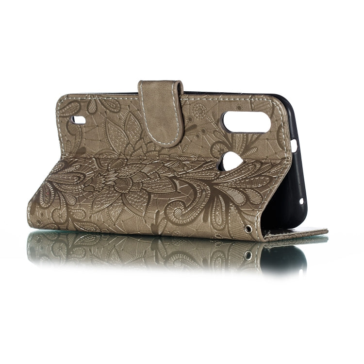Lace Flower Horizontal Flip Leather Case with Holder & Card Slots & Wallet for Motorola P40 Power
