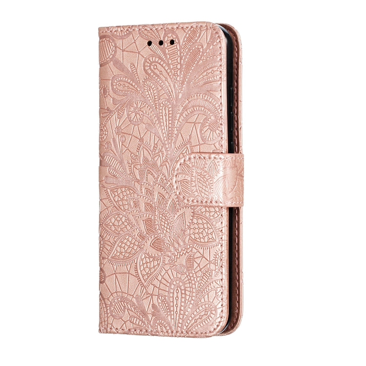 Lace Flower Horizontal Flip Leather Case with Holder & Card Slots & Wallet for Motorola P40 Power