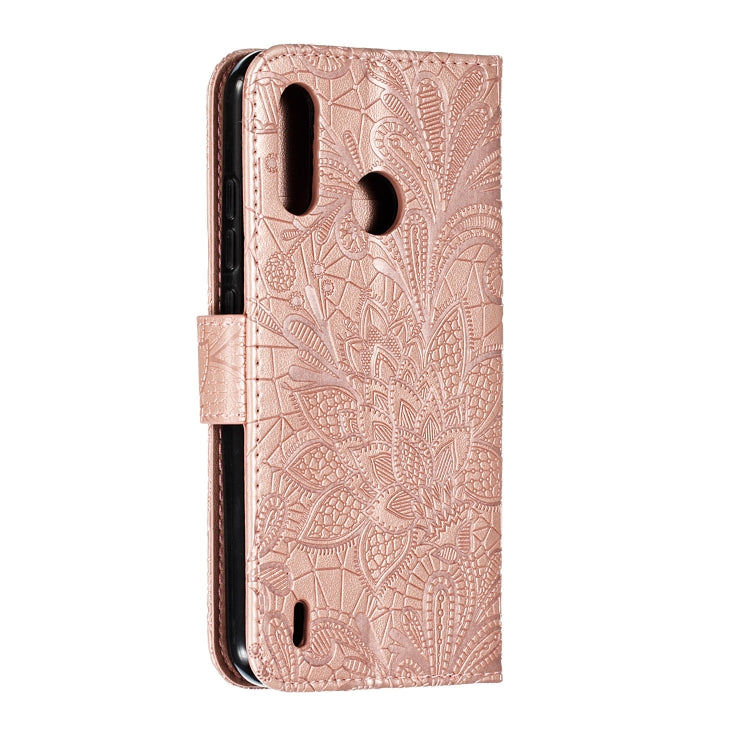 Lace Flower Horizontal Flip Leather Case with Holder & Card Slots & Wallet for Motorola P40 Power