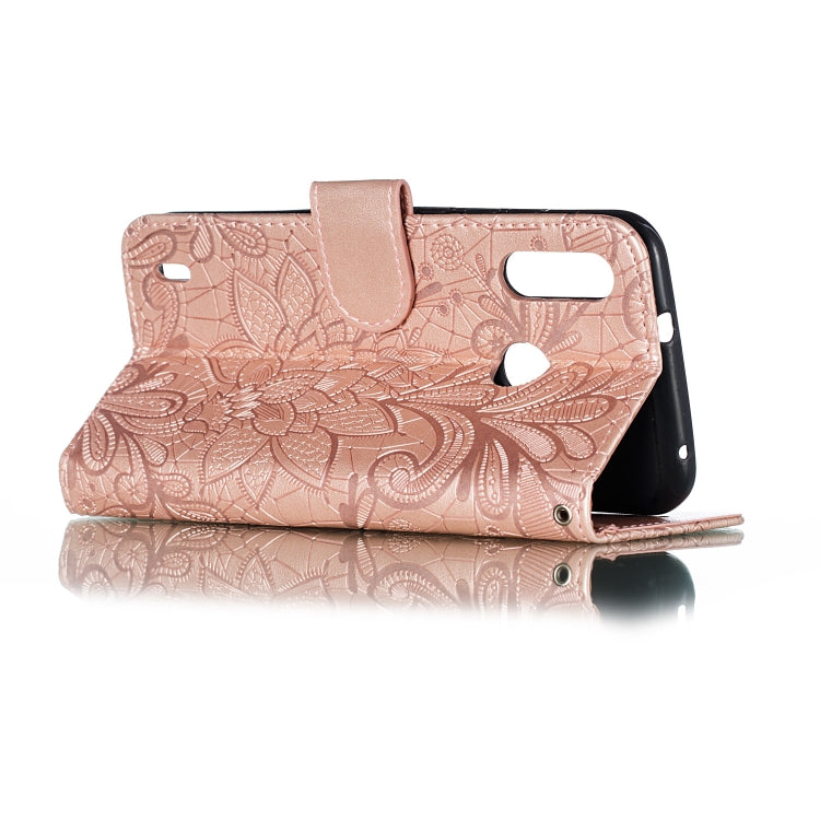 Lace Flower Horizontal Flip Leather Case with Holder & Card Slots & Wallet for Motorola P40 Power