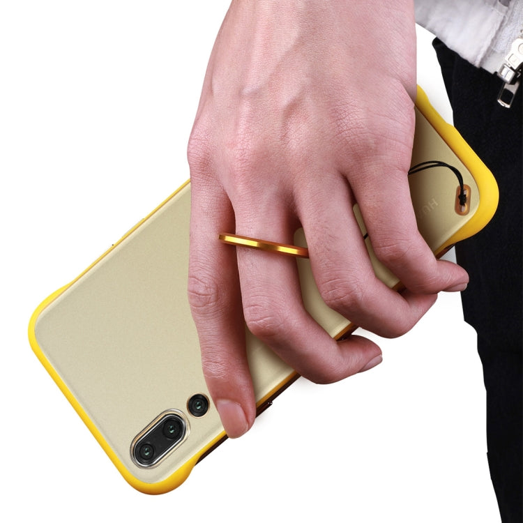 Frosted Anti-skidding TPU Protective Case with Metal Ring for Huawei P20