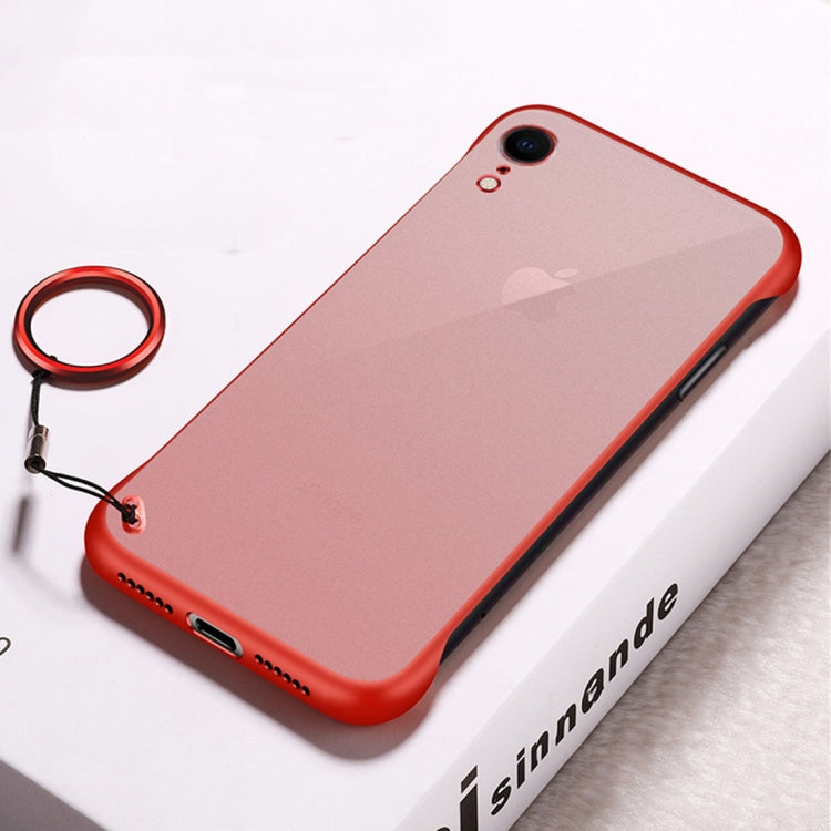 For iPhone XR Frosted Anti-skidding TPU Protective Case with Metal Ring