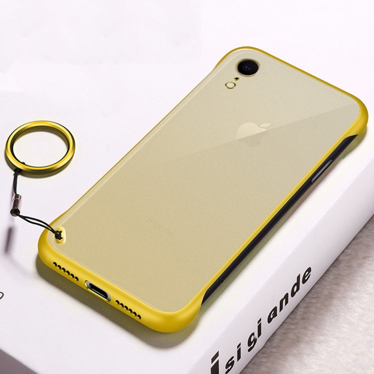 For iPhone XR Frosted Anti-skidding TPU Protective Case with Metal Ring