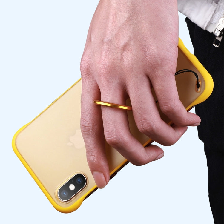 For iPhone XR Frosted Anti-skidding TPU Protective Case with Metal Ring