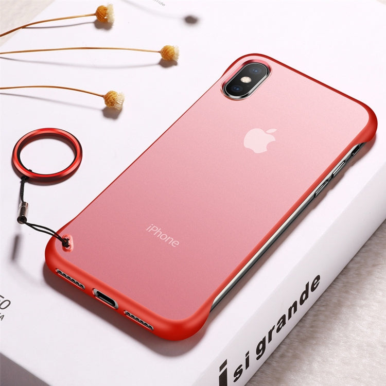 For iPhone XS Max Frosted Anti-skidding TPU Protective Case with Metal Ring