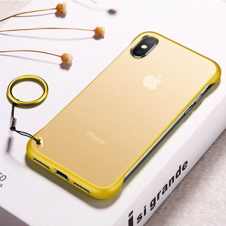 For iPhone XS Max Frosted Anti-skidding TPU Protective Case with Metal Ring