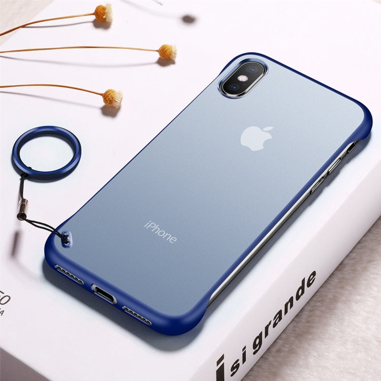 For iPhone XS Max Frosted Anti-skidding TPU Protective Case with Metal Ring