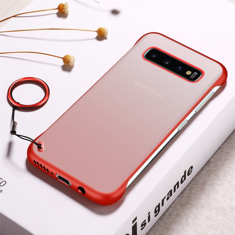 Frosted Anti-skidding TPU Protective Case with Metal Ring for Galaxy S10