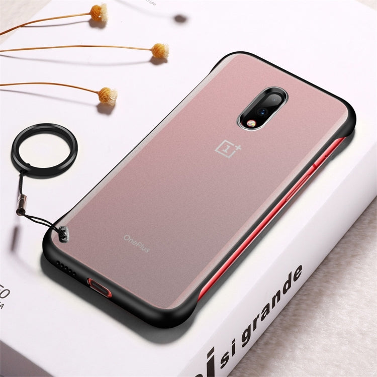 Frosted Anti-skidding TPU Protective Case with Metal Ring for OnePlus 7