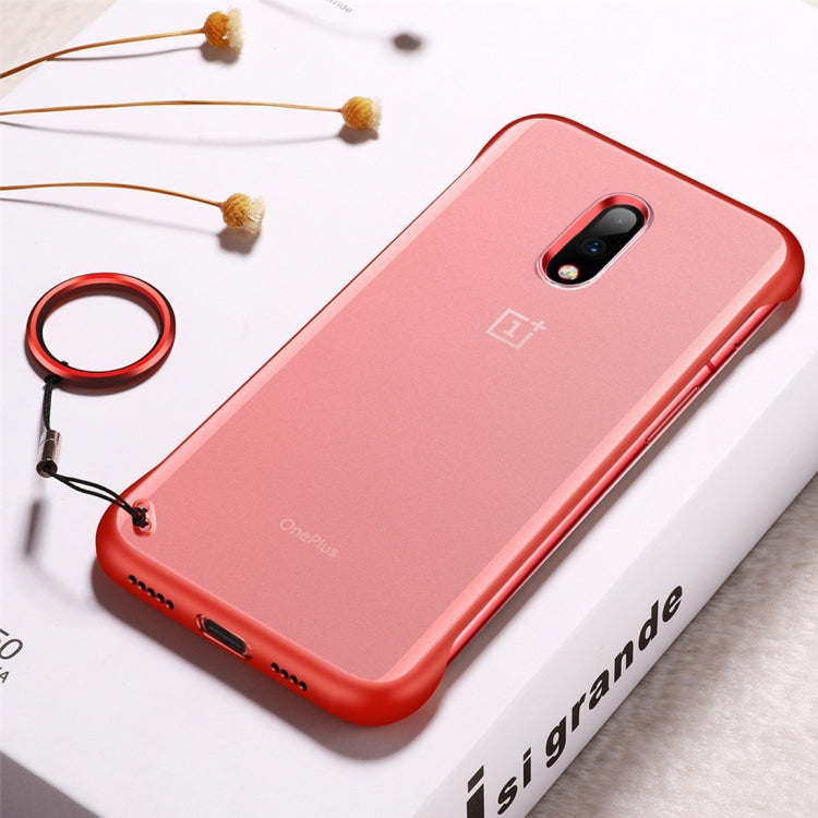 Frosted Anti-skidding TPU Protective Case with Metal Ring for OnePlus 7