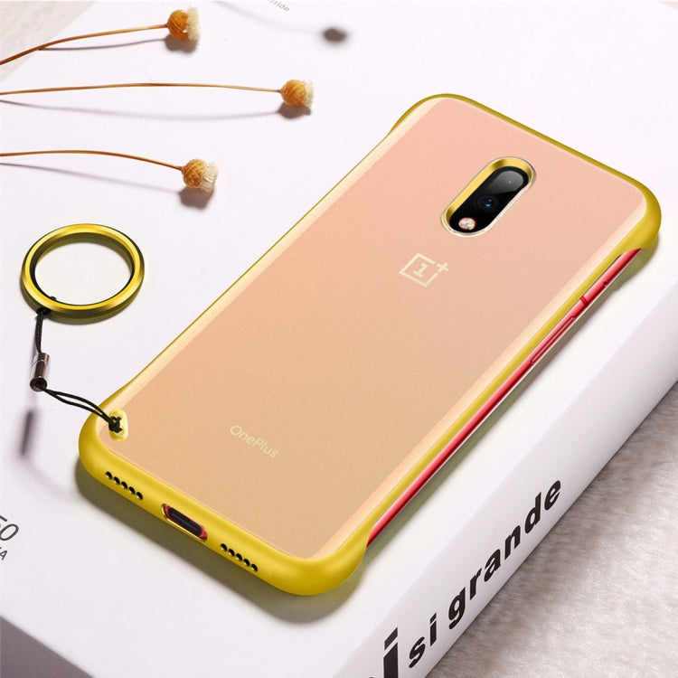 Frosted Anti-skidding TPU Protective Case with Metal Ring for OnePlus 7