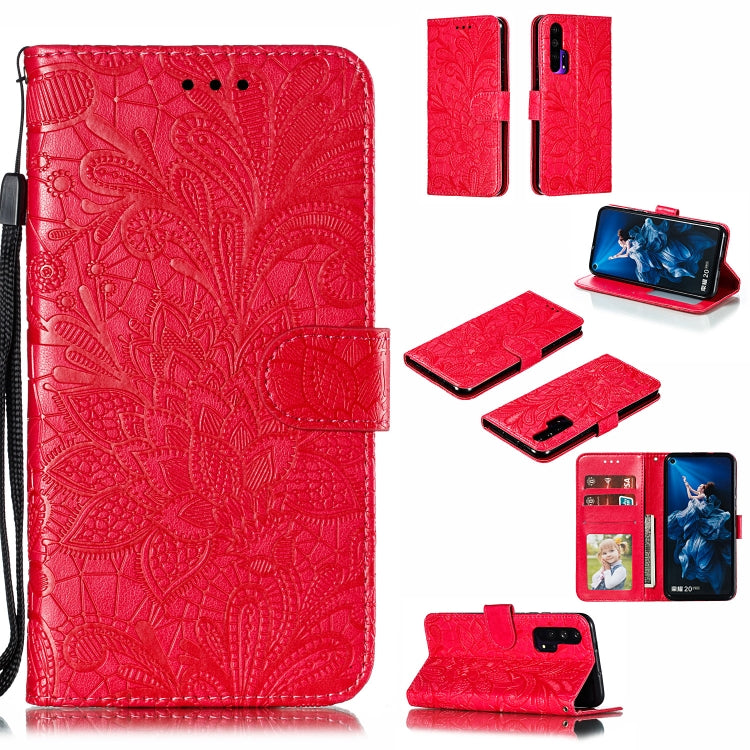 Lace Flower Horizontal Flip Leather Case with Holder & Card Slots & Wallet for Huawei Honor 20 Pro