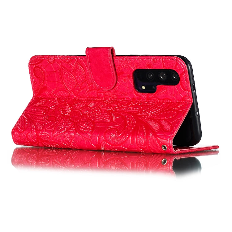 Lace Flower Horizontal Flip Leather Case with Holder & Card Slots & Wallet for Huawei Honor 20 Pro