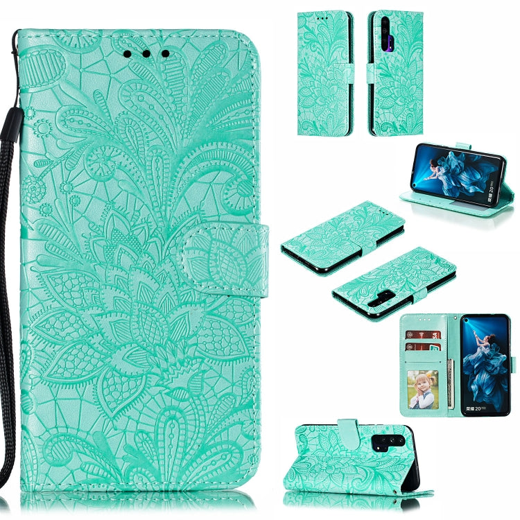 Lace Flower Horizontal Flip Leather Case with Holder & Card Slots & Wallet for Huawei Honor 20 Pro