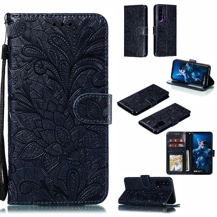 Lace Flower Horizontal Flip Leather Case with Holder & Card Slots & Wallet for Huawei Honor 20 Pro