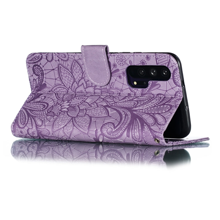 Lace Flower Horizontal Flip Leather Case with Holder & Card Slots & Wallet for Huawei Honor 20 Pro