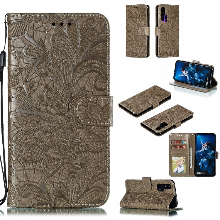 Lace Flower Horizontal Flip Leather Case with Holder & Card Slots & Wallet for Huawei Honor 20 Pro