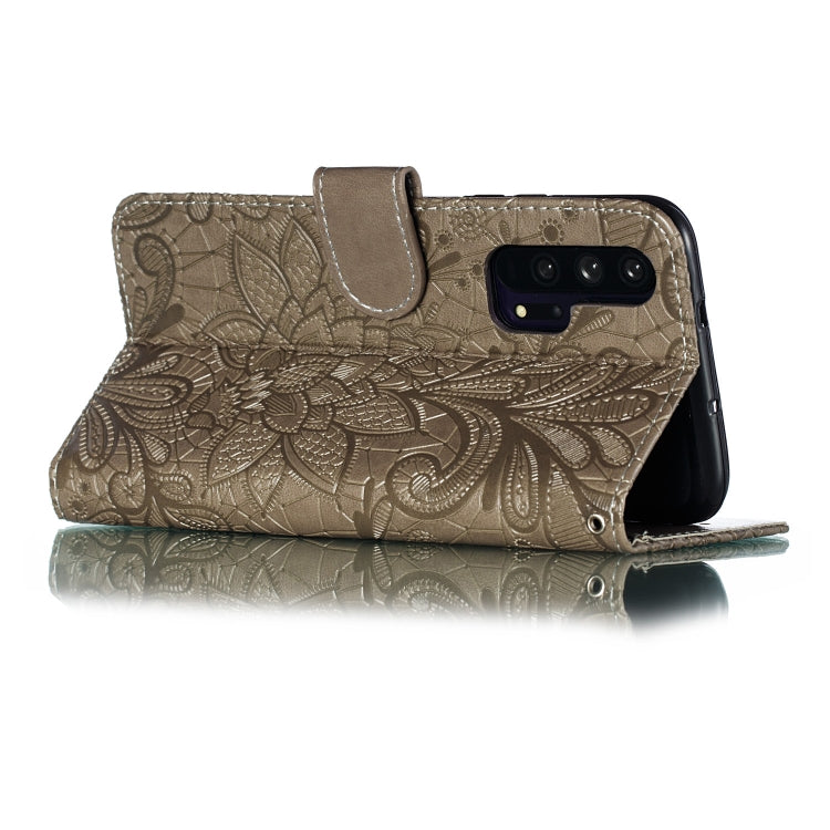 Lace Flower Horizontal Flip Leather Case with Holder & Card Slots & Wallet for Huawei Honor 20 Pro