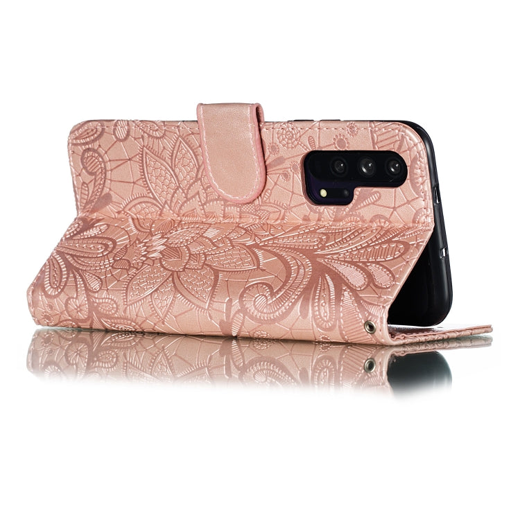 Lace Flower Horizontal Flip Leather Case with Holder & Card Slots & Wallet for Huawei Honor 20 Pro