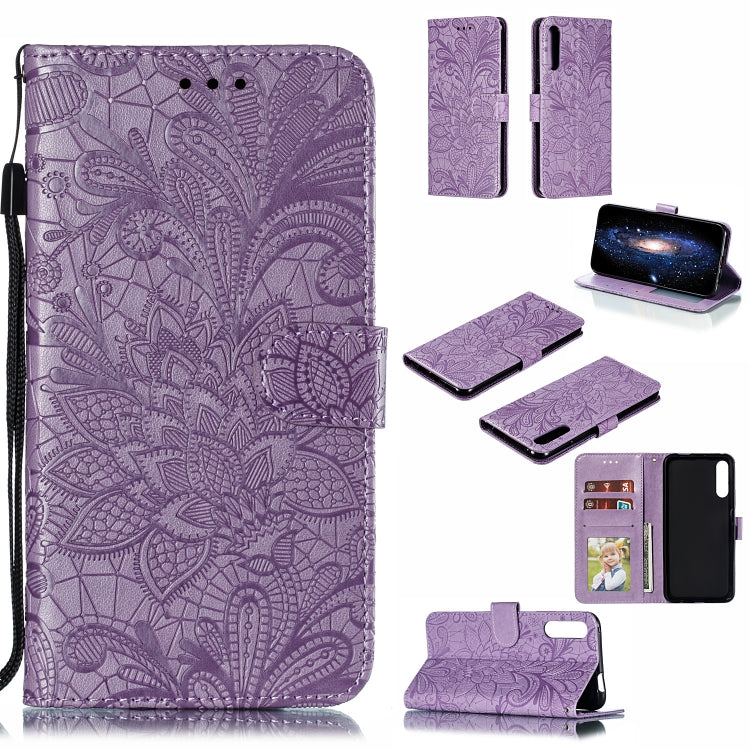 Lace Flower Horizontal Flip Leather Case with Holder & Card Slots & Wallet for Huawei Honor 9X Pro