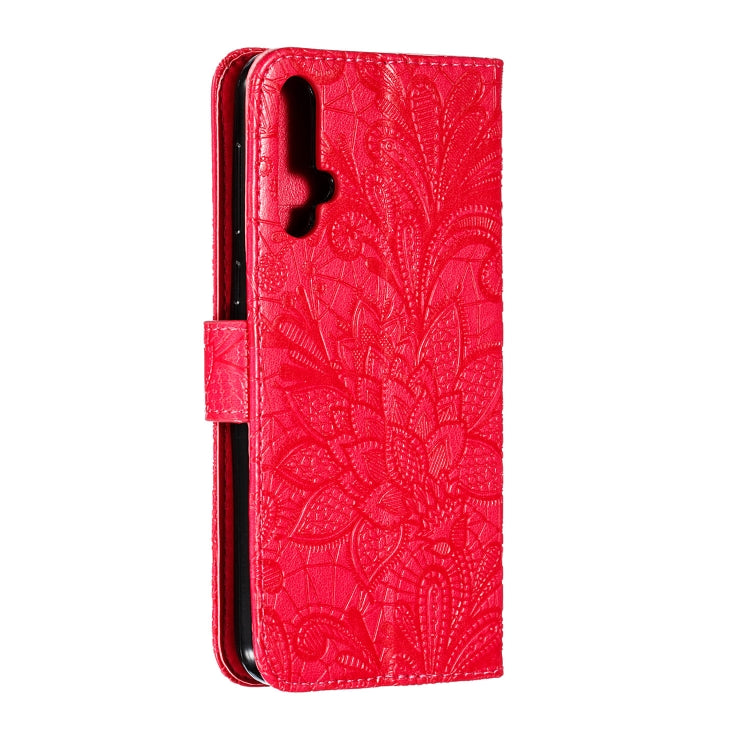 Lace Flower Horizontal Flip Leather Case with Holder & Card Slots & Wallet for Huawei Nova 5i