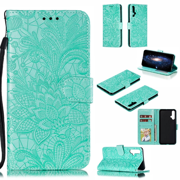 Lace Flower Horizontal Flip Leather Case with Holder & Card Slots & Wallet for Huawei Nova 5i